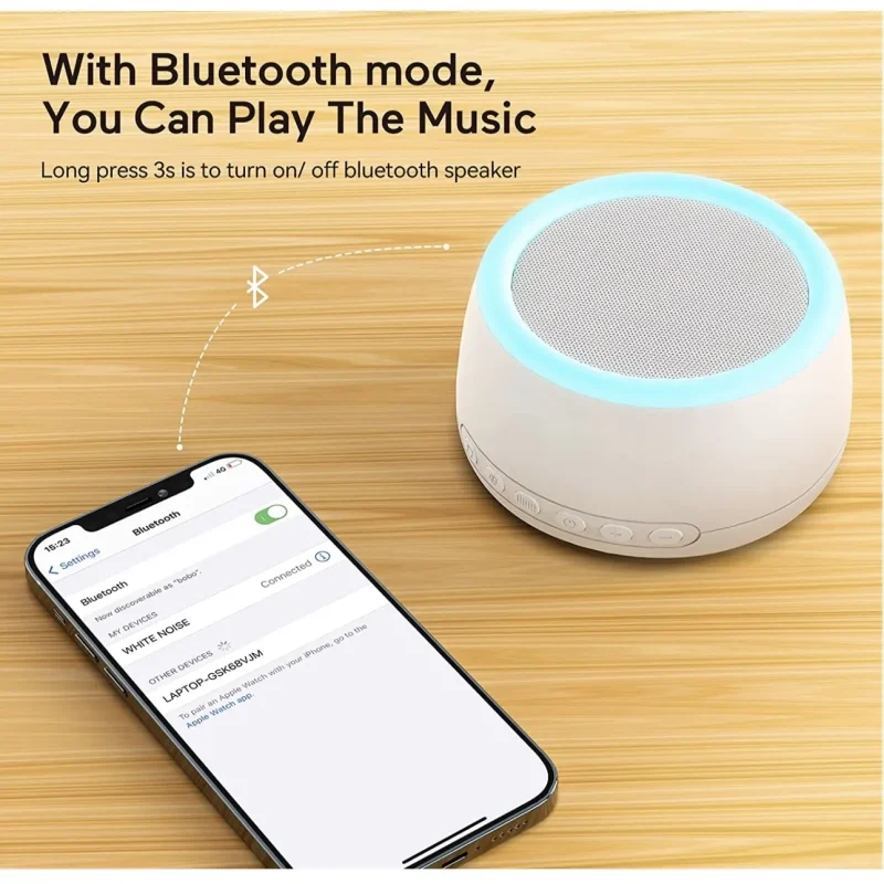 White Noise Sleep Aid Machine | Bluetooth, Timer, 32 Soothing Sounds - Image 2