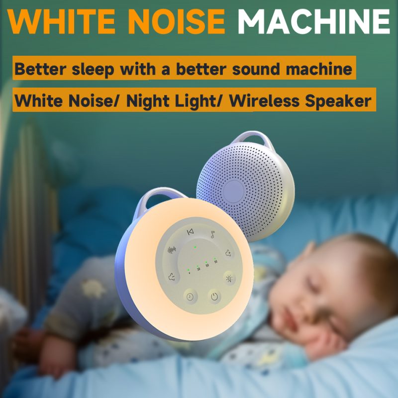 Baby White Noise Machine | 24 Soothing Sounds + Bluetooth + Timer + Back Track | Warm Light Sleep Aid for Nursery & Travel - Image 4