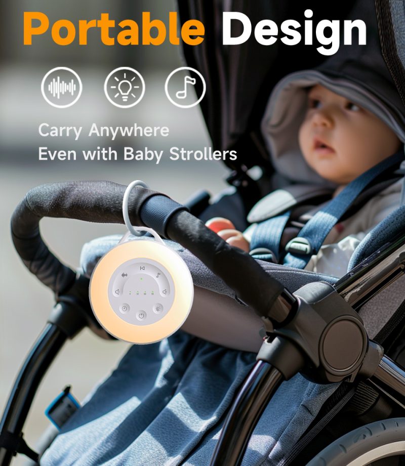 Baby White Noise Machine | 24 Soothing Sounds + Bluetooth + Timer + Back Track | Warm Light Sleep Aid for Nursery & Travel - Image 2