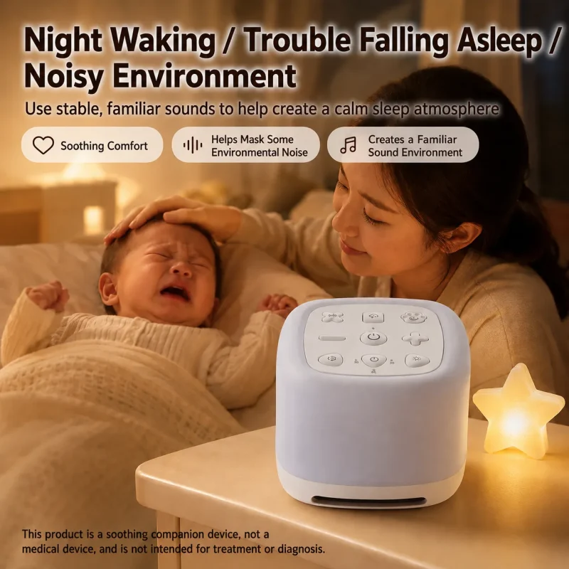 Maple Sleep Baby White Noise Machine with Night Light